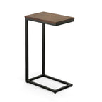 Table d'appoint en C - plateau en chêne - base en fer forgé antique
