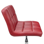 Chaise de bureau — capitonnée, sans accoudoirs, coussin très épais, réglable en hauteur (48 à 63 cm), style moderne (rouge)