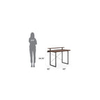 Bureau en bois marron (avec support d'écran)