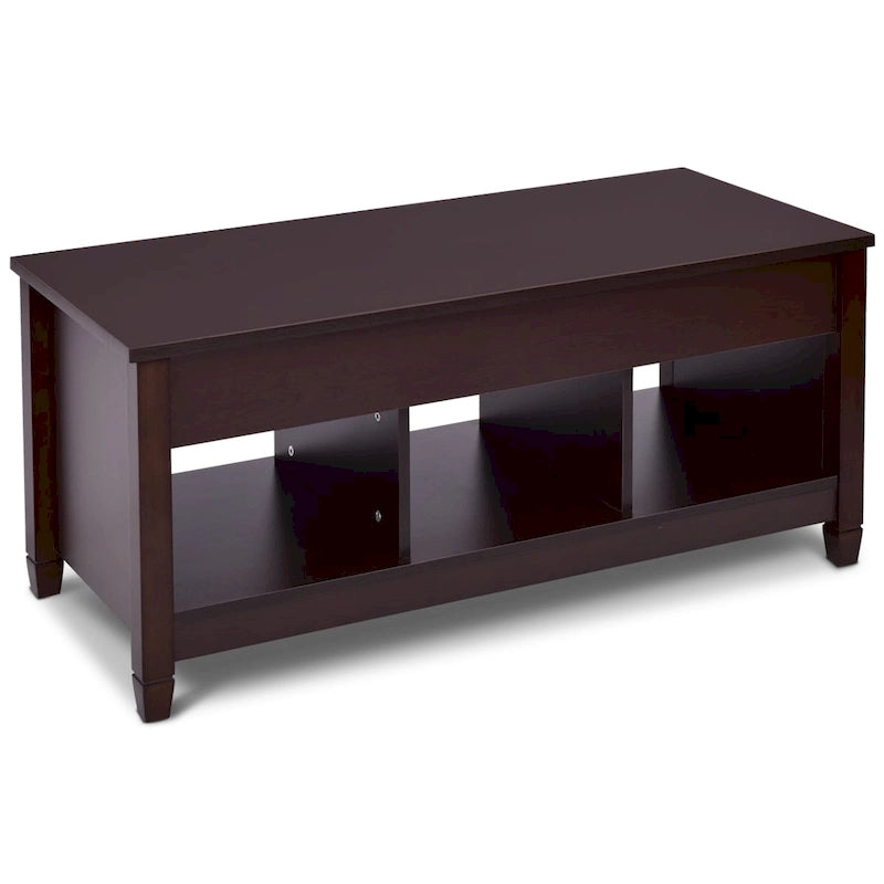 Table basse relevable avec rangement intégré