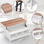 Table basse relevable avec rangement intégré