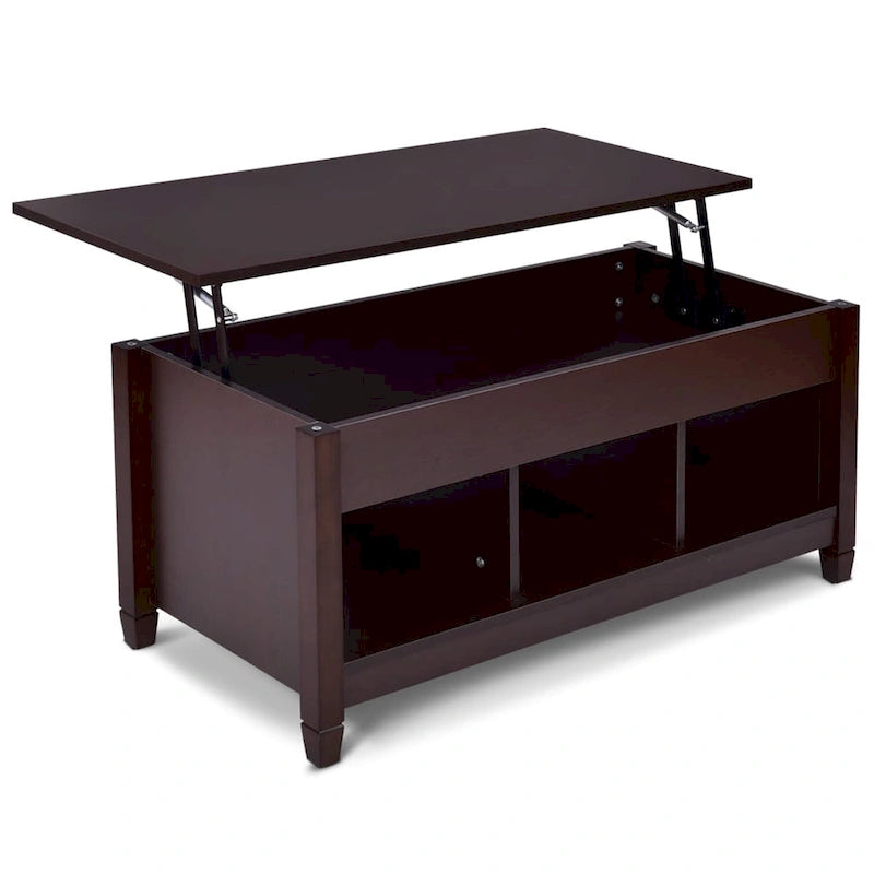 Table basse relevable avec rangement intégré
