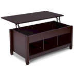 Table basse relevable avec rangement intégré