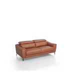 Canapé moderne en cuir marron couleur cognac