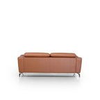 Canapé moderne en cuir marron couleur cognac