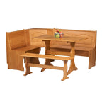 Ensemble table de petit-déjeuner et chaises d'angle trois pièces Honey Pine