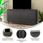 Bahut de 60 po avec 4 portes à fermeture amortie et étagères réglables – 15,75P x 59,25L x 29,75H