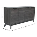 Bahut de 60 po avec 4 portes à fermeture amortie et étagères réglables – 15,75P x 59,25L x 29,75H