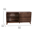 Bahut de 60 po avec 4 portes à fermeture amortie et étagères réglables – 15,75P x 59,25L x 29,75H