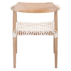 Fauteuil lounge en cuir tressé et bois massif - 22 pouces de large x 20,5 pouces de long x 28,5 pouces de haut - 22 pouces de large x 21 pouces de profondeur x 29 pouces de haut