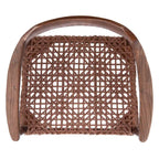 Fauteuil lounge en cuir tressé et bois massif - 22 pouces de large x 20,5 pouces de long x 28,5 pouces de haut - 22 pouces de large x 21 pouces de profondeur x 29 pouces de haut