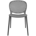 Chaise de salle à manger moderne en plastique pour jardin, patio, intérieur ou extérieur, empilable, protégée contre les UV, sans accoudoirs, avec dossier à pois Surf