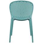 Chaise de salle à manger moderne en plastique pour jardin, patio, intérieur ou extérieur, empilable, protégée contre les UV, sans accoudoirs, avec dossier à pois Surf