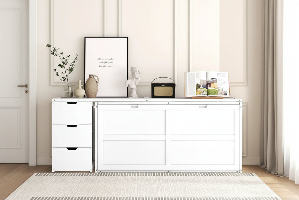 Queen Size Murphy Bed with Rotable Desk
