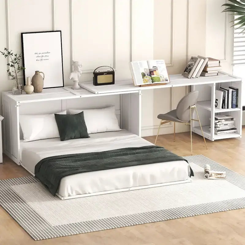 Lit avec une table rotative