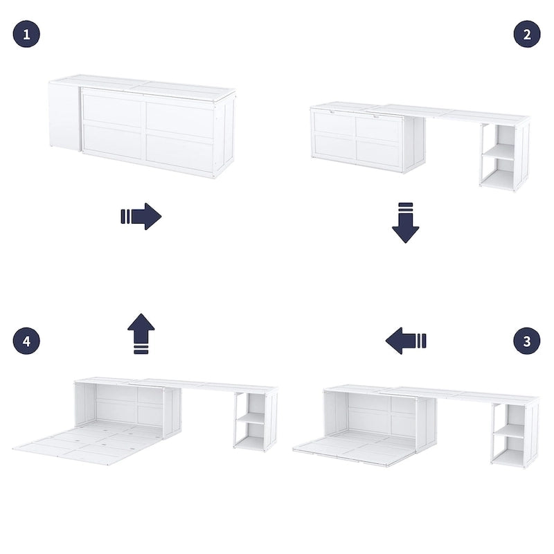 Lit avec une table rotative