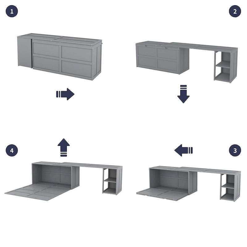 Lit avec une table rotative