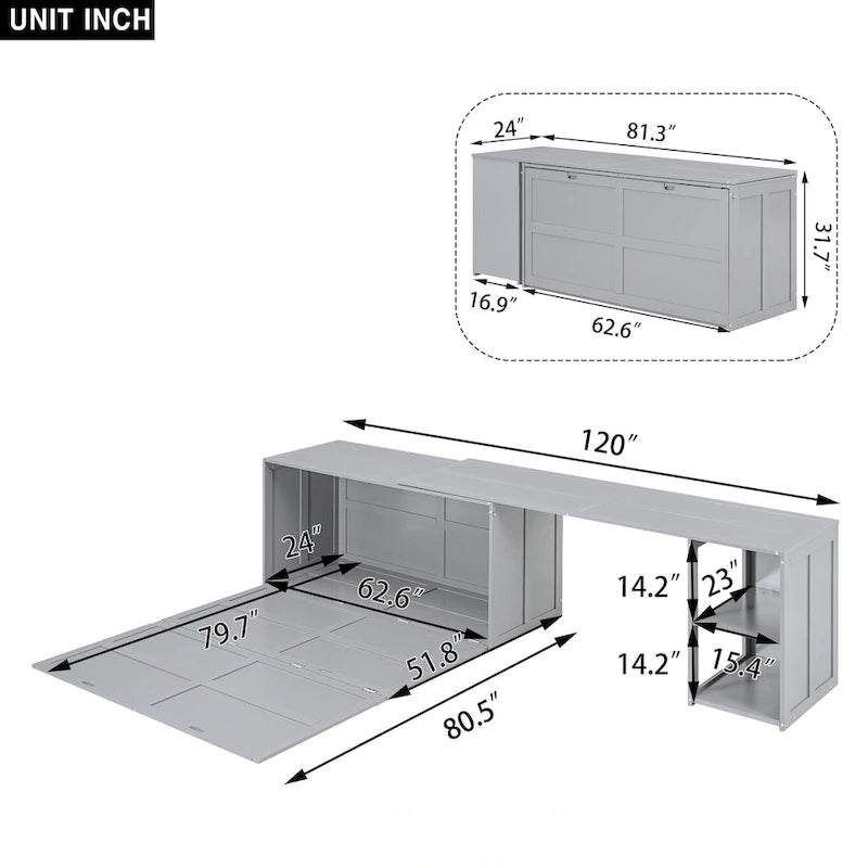 Lit avec une table rotative