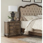 Ensemble traditionnel de 6 pièces de chambre à coucher de style formel en chêne brun de style ancien