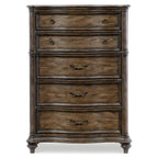 Ensemble traditionnel de 6 pièces de chambre à coucher de style formel en chêne brun de style ancien