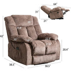 Fauteuil inclinable électrique avec fonction releveur pour personnes âgées, avec pochette latérale