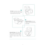 Fauteuil inclinable électrique avec fonction releveur pour personnes âgées, avec pochette latérale