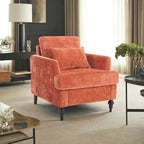 Fauteuil simple en chenille, fauteuil d'appoint rembourré avec coussin moelleux, fauteuil de lecture moderne du milieu du siècle