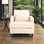 Fauteuil simple en chenille, fauteuil d'appoint rembourré avec coussin moelleux, fauteuil de lecture moderne du milieu du siècle