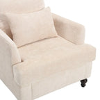 Fauteuil simple en chenille, fauteuil d'appoint rembourré avec coussin moelleux, fauteuil de lecture moderne du milieu du siècle