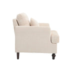 Fauteuil simple en chenille, fauteuil d'appoint rembourré avec coussin moelleux, fauteuil de lecture moderne du milieu du siècle
