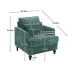 Fauteuil simple en chenille, fauteuil d'appoint rembourré avec coussin moelleux, fauteuil de lecture moderne du milieu du siècle