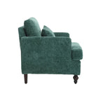 Fauteuil simple en chenille, fauteuil d'appoint rembourré avec coussin moelleux, fauteuil de lecture moderne du milieu du siècle