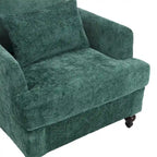 Fauteuil simple en chenille, fauteuil d'appoint rembourré avec coussin moelleux, fauteuil de lecture moderne du milieu du siècle