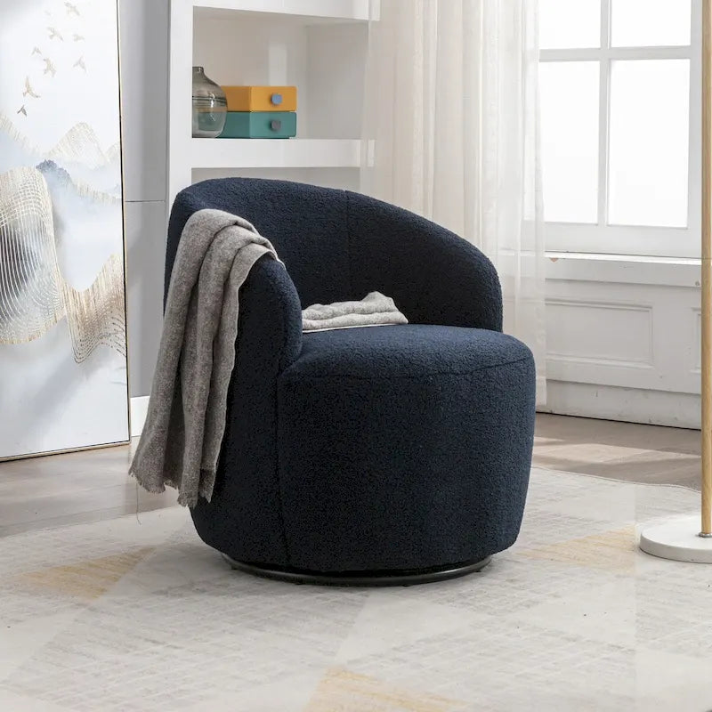 Fauteuil pivotant avec revêtement par poudre noir, bleu