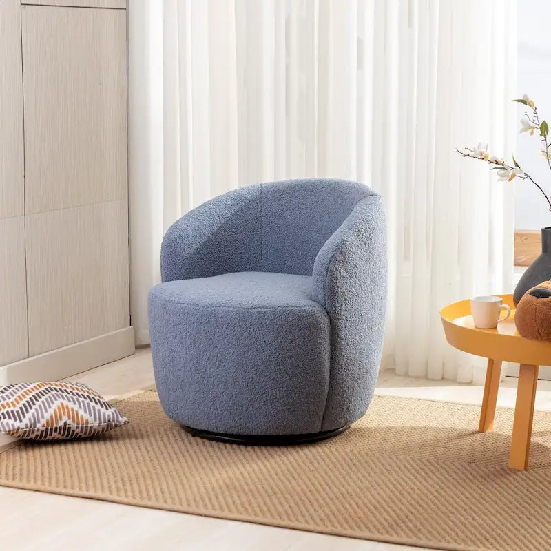 Fauteuil pivotant avec revêtement par poudre noir, bleu