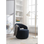 Fauteuil pivotant avec revêtement par poudre noir, bleu