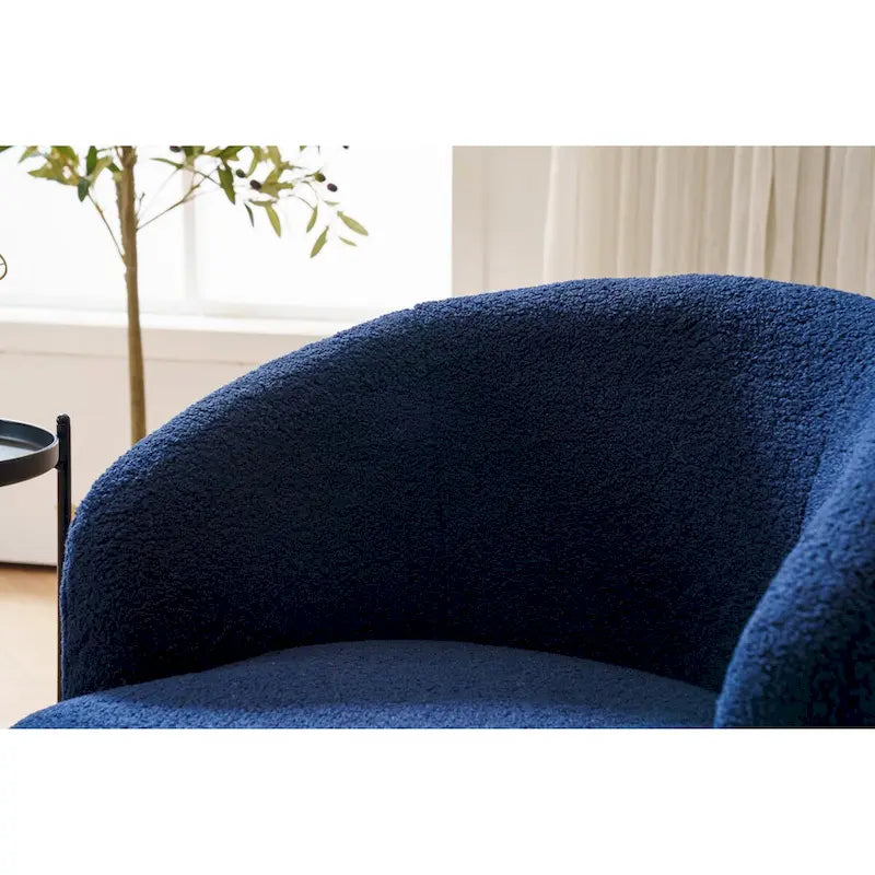 Fauteuil pivotant avec revêtement par poudre noir, bleu