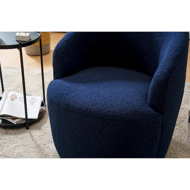 Fauteuil pivotant avec revêtement par poudre noir, bleu
