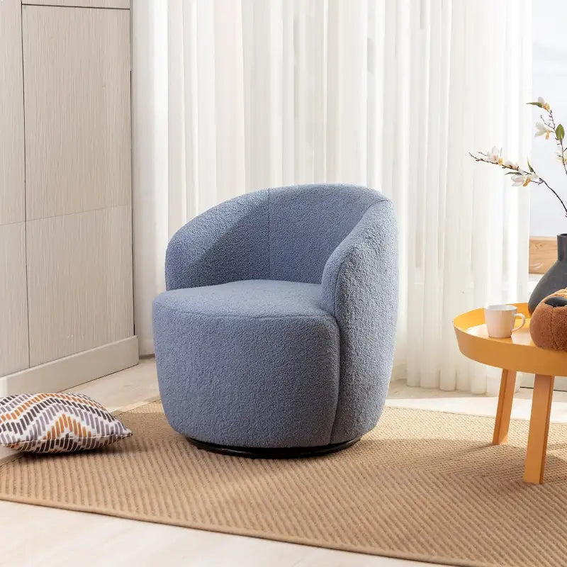 Fauteuil pivotant avec revêtement par poudre noir, bleu