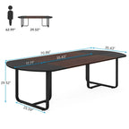 Table à manger ovale moderne de 70,86 pouces avec plateau à lattes, tables de cuisine incurvées pour 6 à 8 personnes