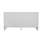 Bahut/buffet de rangement moderne blanc lavé de 60 pouces à 4 portes avec armoire de rangement accentuante en bois