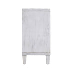 Bahut/buffet de rangement moderne blanc lavé de 60 pouces à 4 portes avec armoire de rangement accentuante en bois