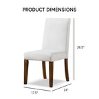Chaise de salle à manger en tissu ivoire de style campagnard
