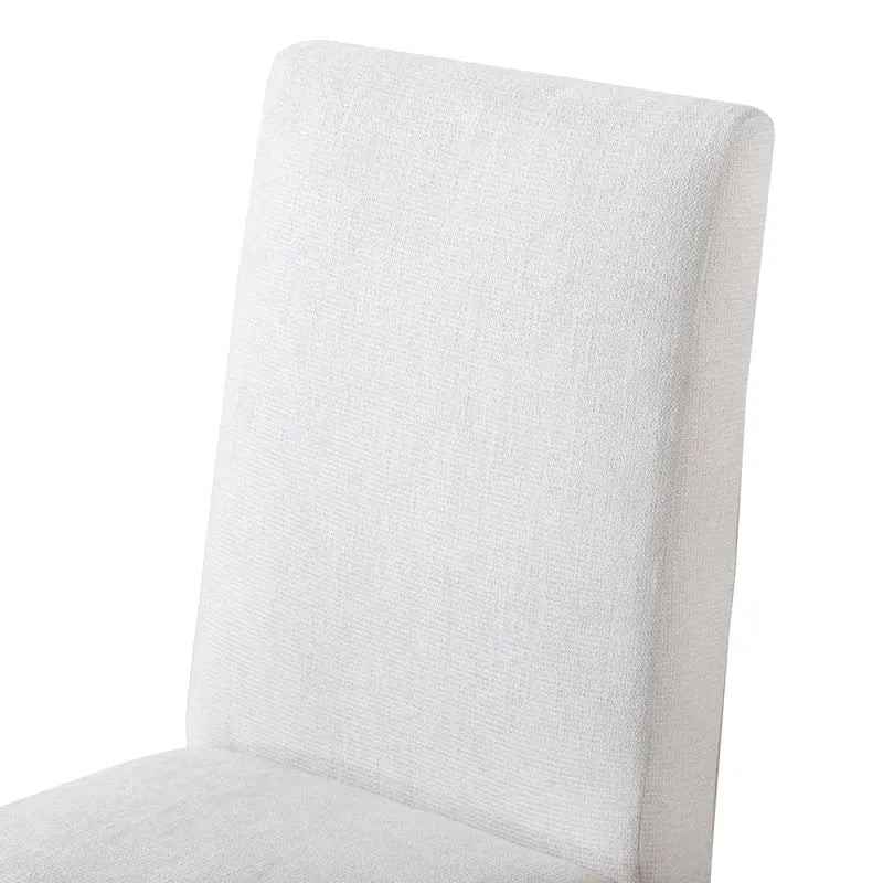 Chaise de salle à manger en tissu ivoire de style campagnard