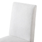 Chaise de salle à manger en tissu ivoire de style campagnard