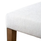 Chaise de salle à manger en tissu ivoire de style campagnard