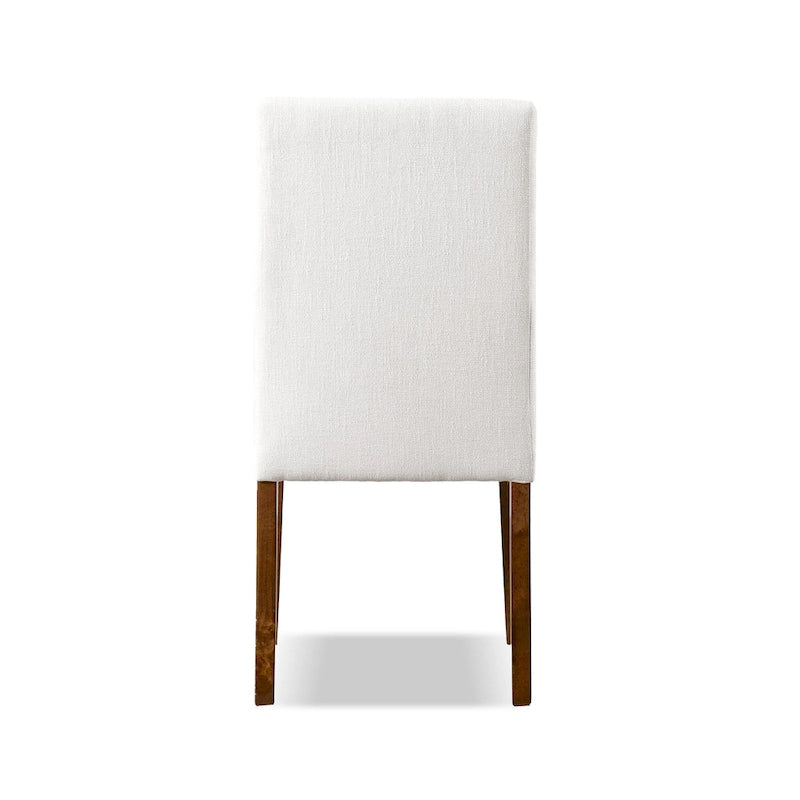 Chaise de salle à manger en tissu ivoire de style campagnard