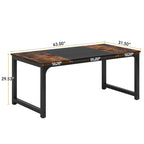 Table de salle à manger industrielle de 63 po pour 4-6 personnes, table de cuisine pour salle à manger - 63 L x 31.5 W x 29.53 H