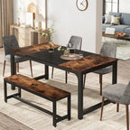 Table de salle à manger industrielle de 63 po pour 4-6 personnes, table de cuisine pour salle à manger - 63 L x 31.5 W x 29.53 H