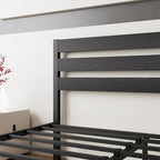Cadre de lit plateforme avec tête de lit en bois, rangement sous le lit, antidérapant